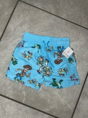 Kids Light Blue Toy Story Character Swim Shorts - Size 2T